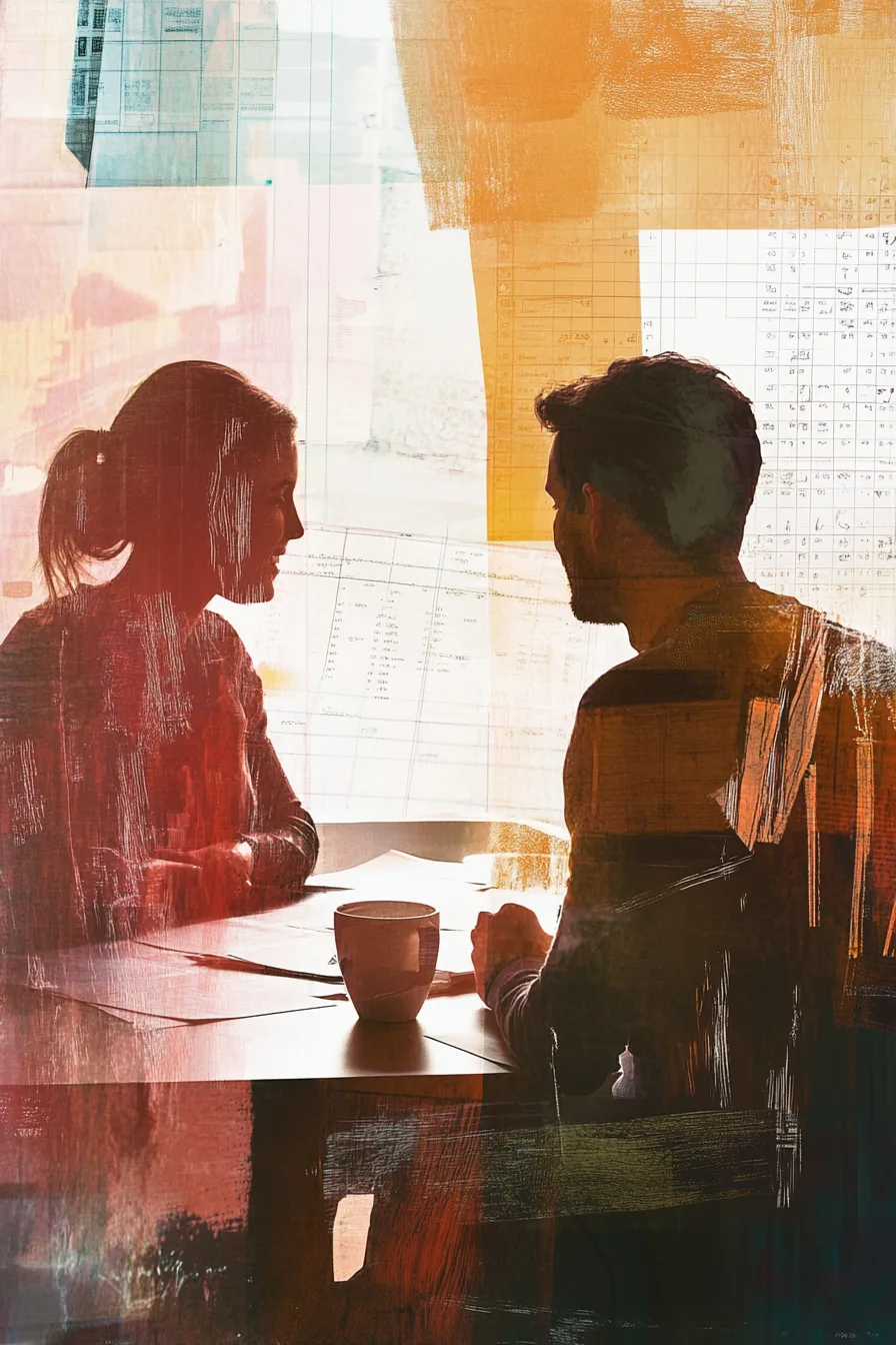 American couple discussing their financial options over morning coffee