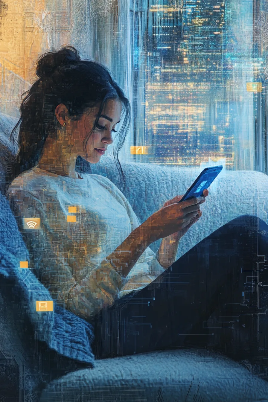 Woman using digital banking tools to manage her personal loan